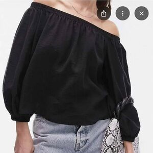 Topshop Black Off-Shoulder Top